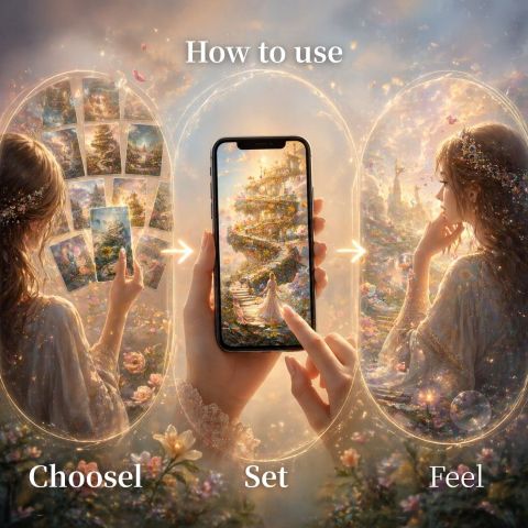 Digital Oracle Cards Wallpaper – Dream Alchemy (24 Images + PDF Guide)
