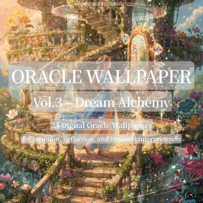 Digital Oracle Cards Wallpaper – Dream Alchemy (24 Images + PDF Guide)