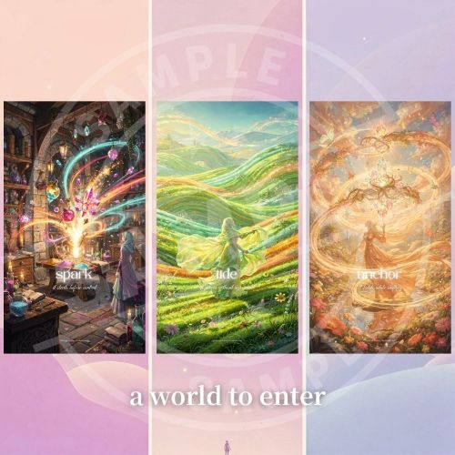 Digital Oracle Cards Wallpaper – Dream Alchemy (24 Images + PDF Guide)