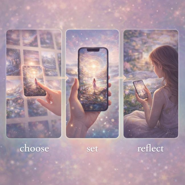 Digital Oracle Cards Wallpaper – Flow of Dreams (24 Images + PDF Guide)