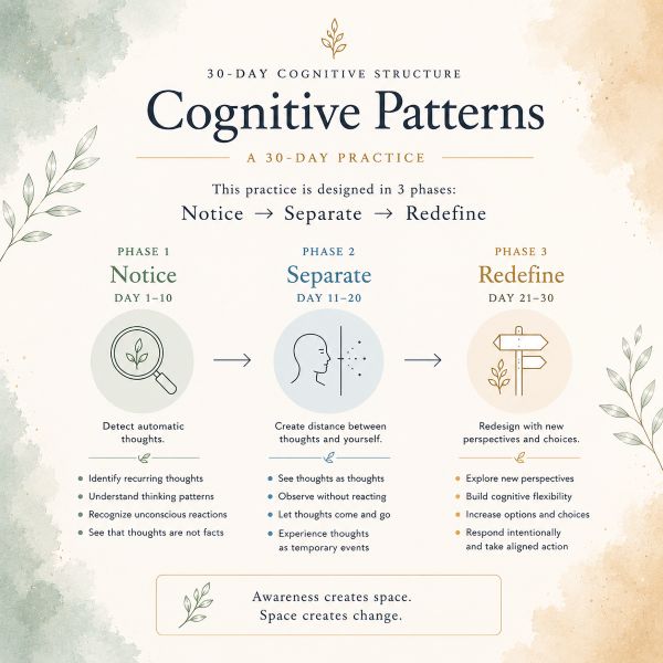 Cognitive Patterns for Mental Clarity | 30-Day Word Capsule Thinking Habits Theme Box